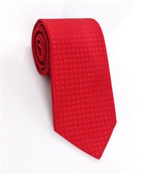 hermes h tie red|Hermes double baucher ties.